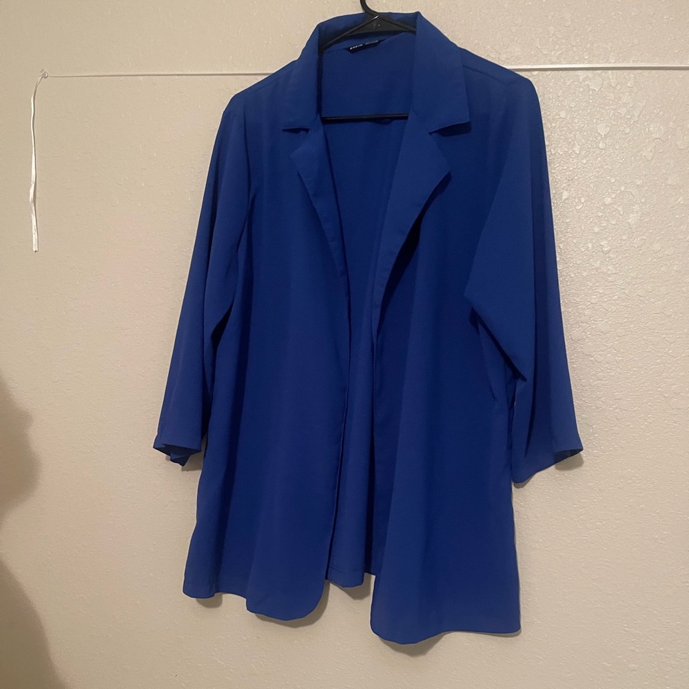 Blue Open Front Blazer and pants